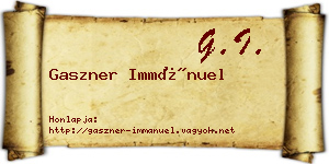 Gaszner Immánuel névjegykártya